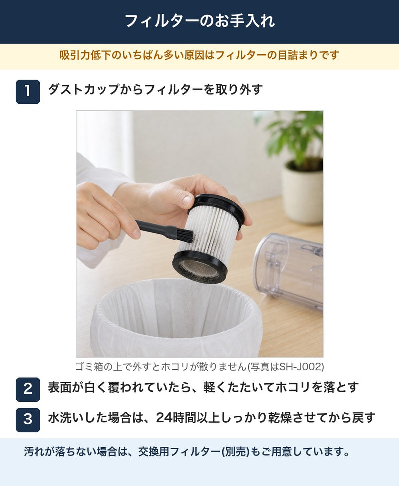 フィルターのお手入れ3手順