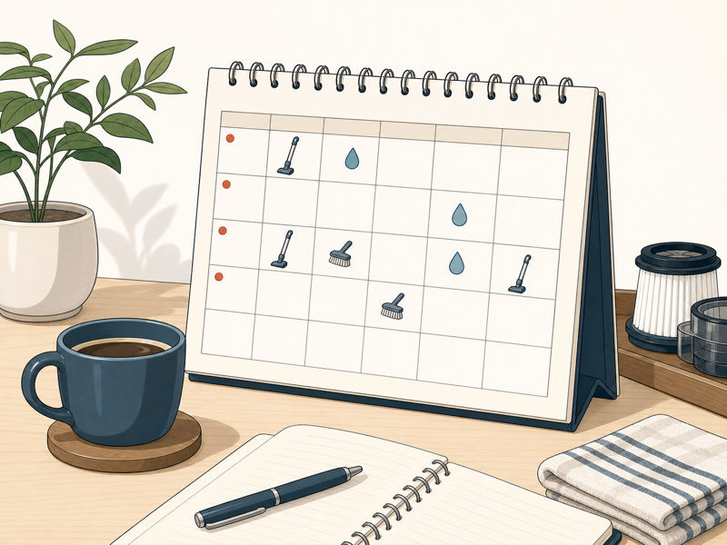 メンテナンス予定を示すカレンダーのイラスト
